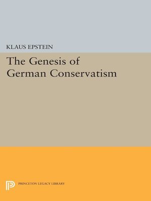 cover image of The Genesis of German Conservatism